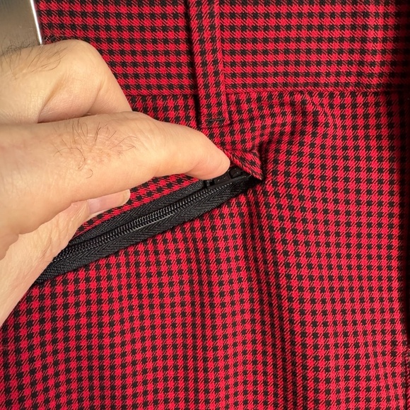 GAP Women's Signature‎ Skinny Ankle Pants Micro Check Red/Black Size 00 Pockets - Picture 3 of 13